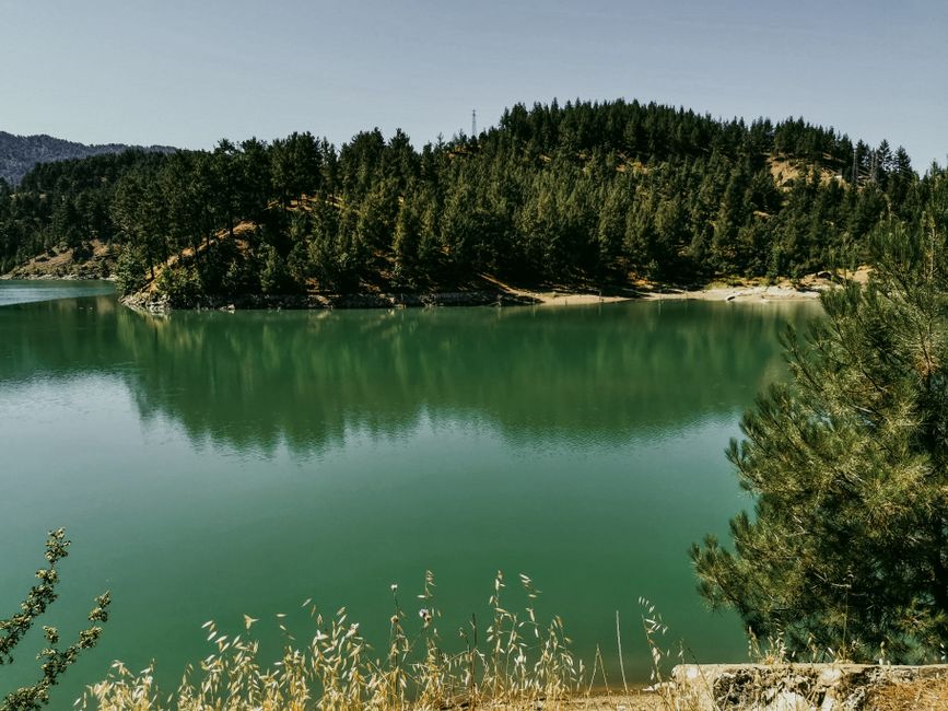 Group hiking in the scenic Troodos Mountains of Cyprus