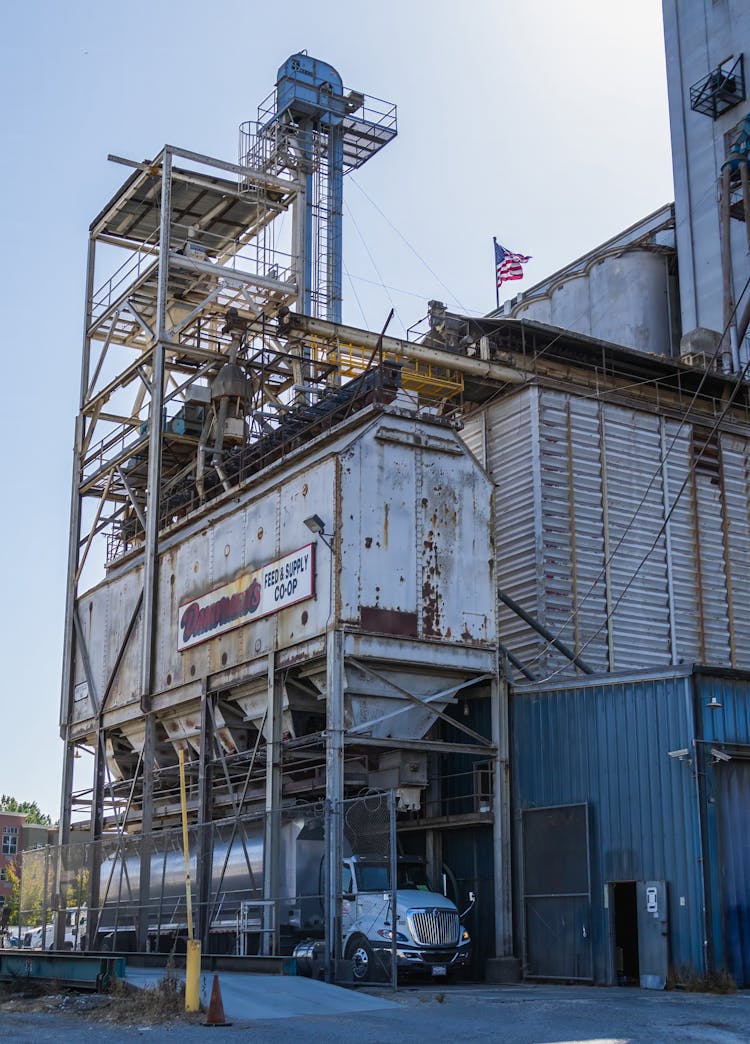 Truck Loading At A Grain Elevator