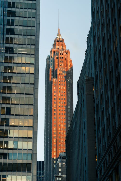 70 Pine Street Skyscraper at Sunset, New York City, USA