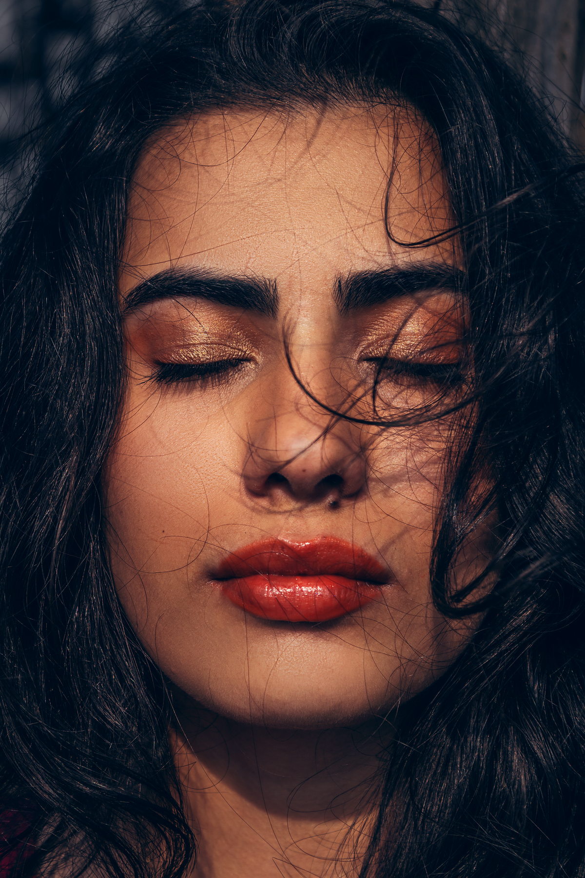 A Woman with her Eyes Closed · Free Stock Photo