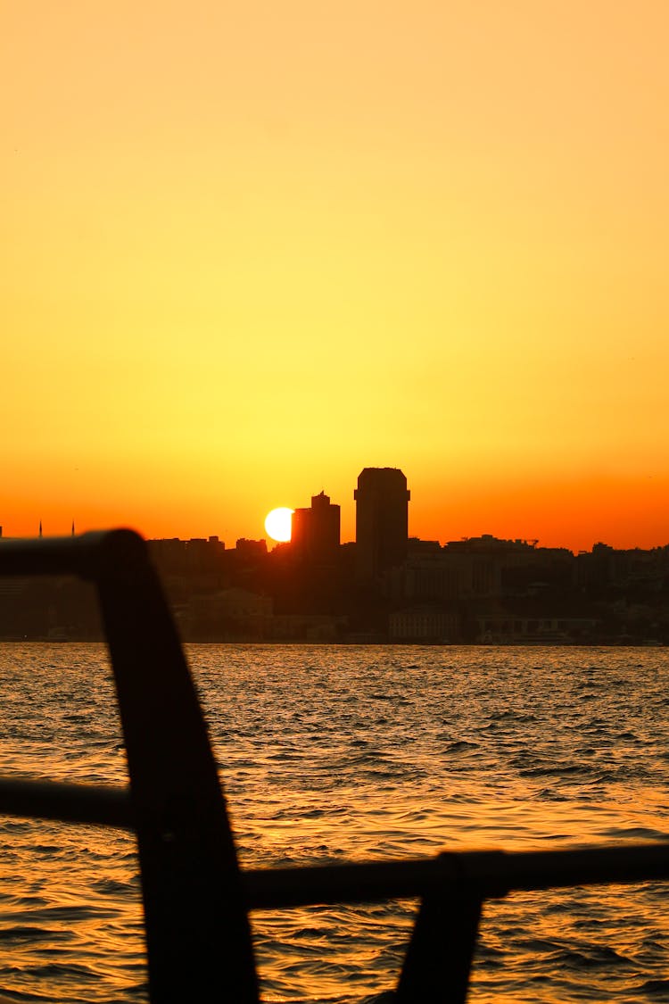 Silhouette Of A City At Sunrise 