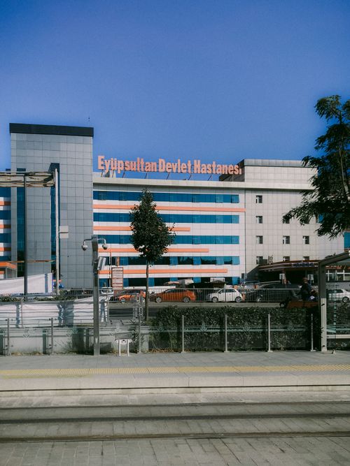 Free Eyüpsultan Devlet Hastanesi building on a sunny day in Istanbul, Turkey. Stock Photo