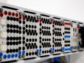 A close up of a computer with many buttons