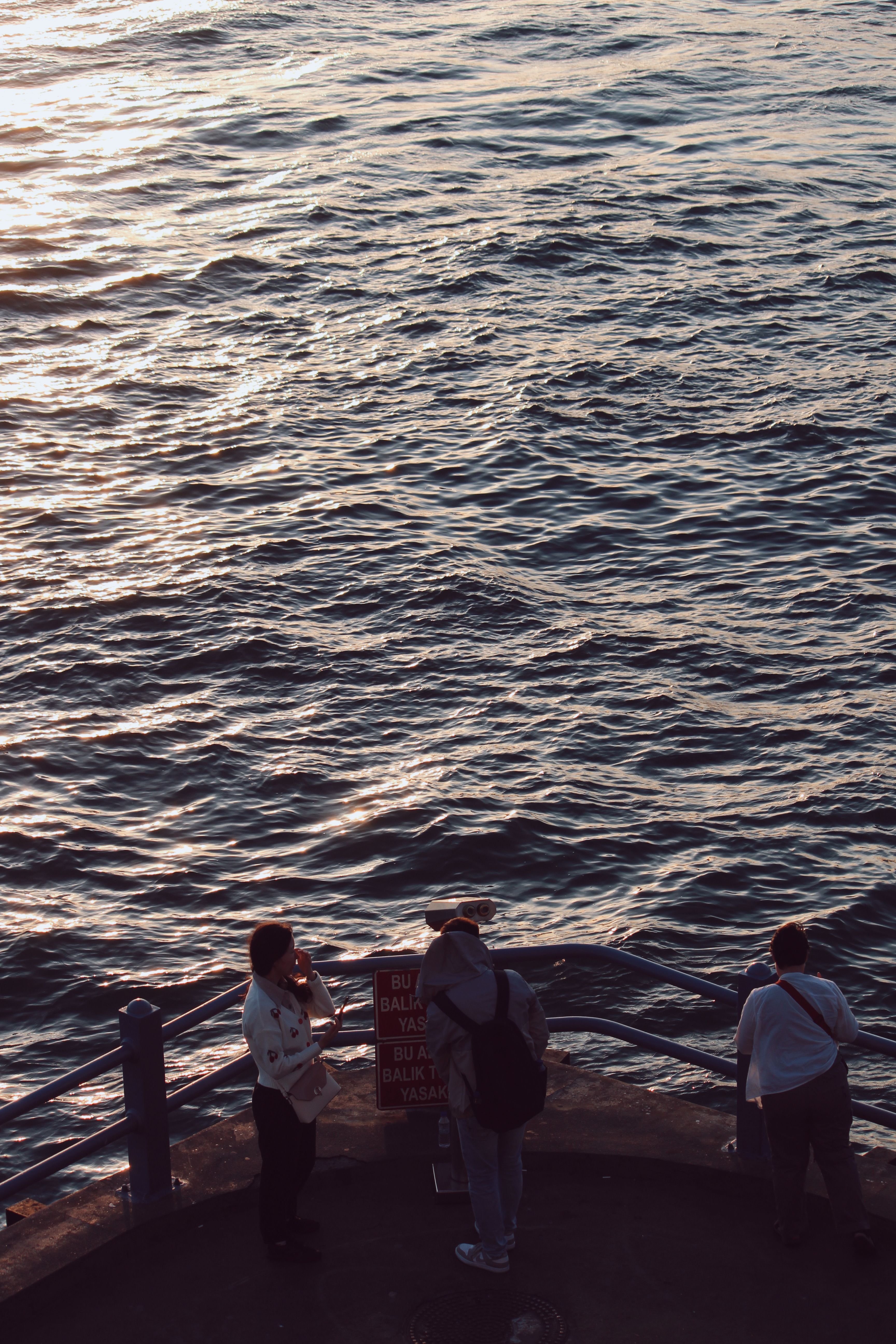 People Standing by Railing on Shore · Free Stock Photo