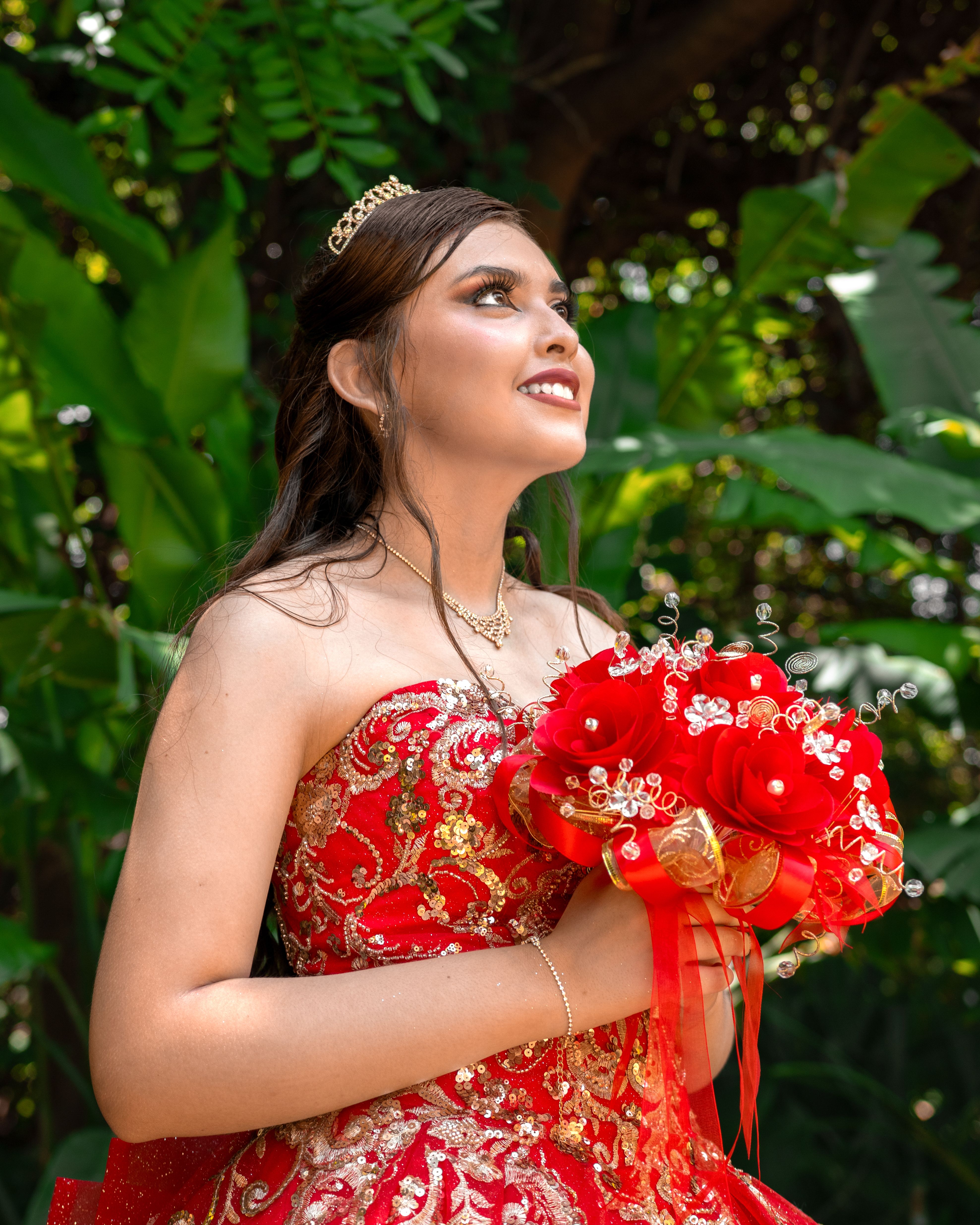 Smiling Woman in Red Dress · Free Stock Photo