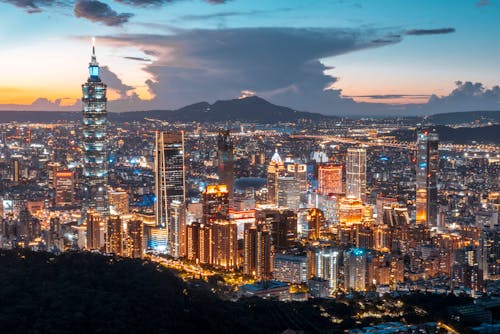 Illuminated Taipei at Sunset