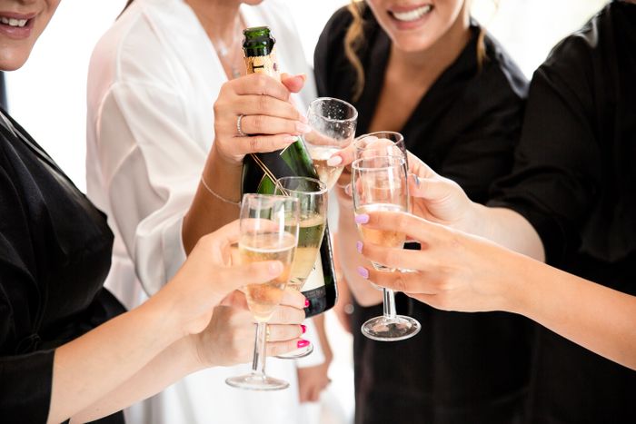 Women toasting with sparkling wine