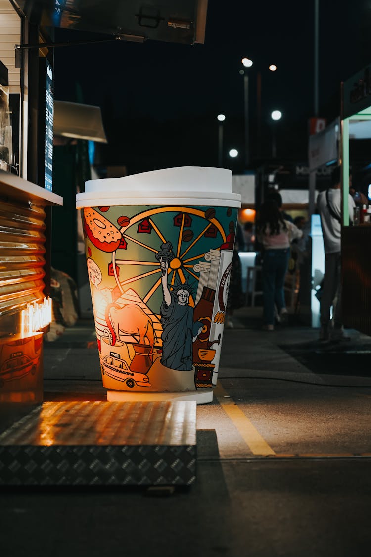 Street Food Stalls At Night