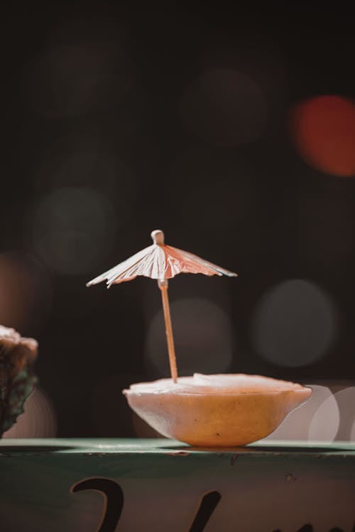 Close-up of a Drink with an Umbrella 