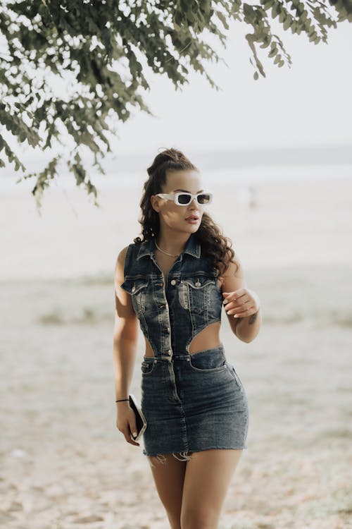 Denim beach dress deals