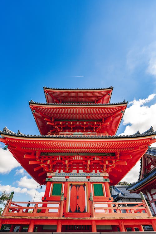 Pagoda of Kiyomizu-dera Temple in Kyoto, Japan 