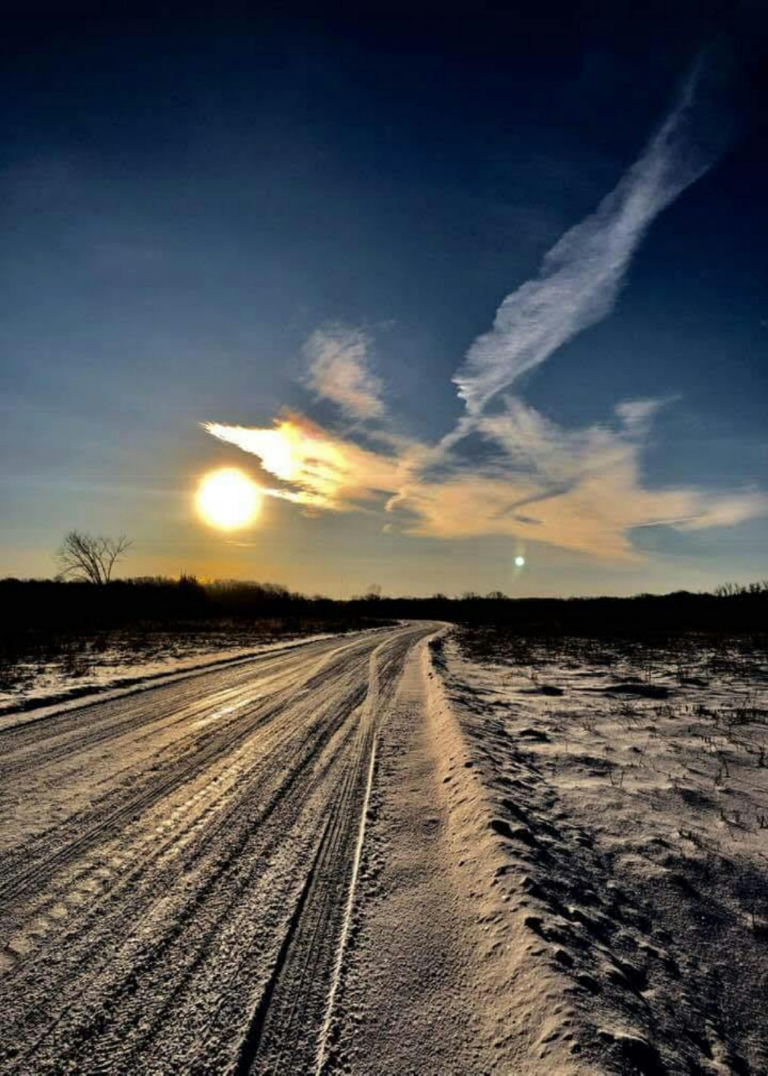 Free stock photo of #snow #winter #road #sunset #sky #Minnesota