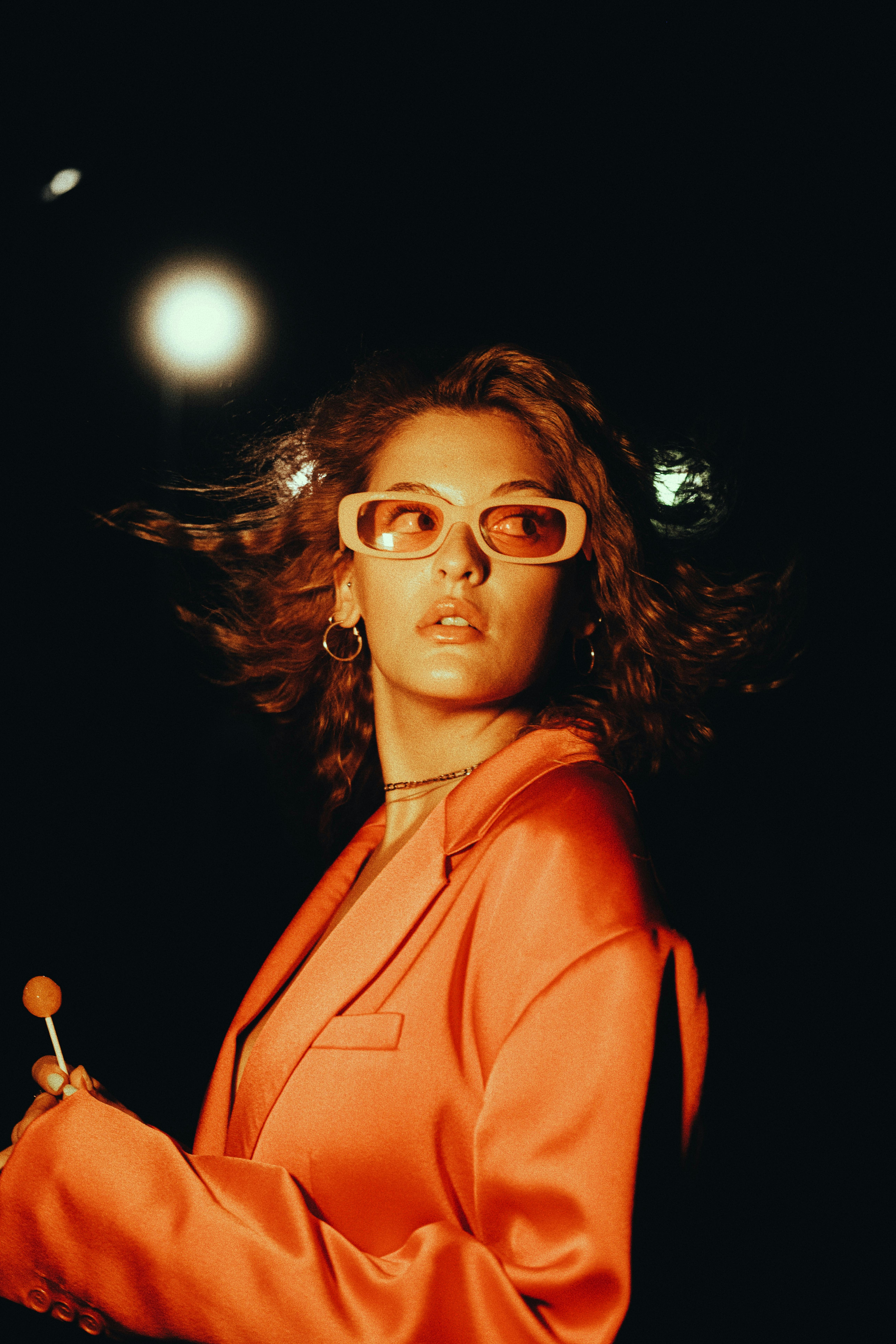 Beautiful Woman in Pink Jacket Looking Away · Free Stock Photo