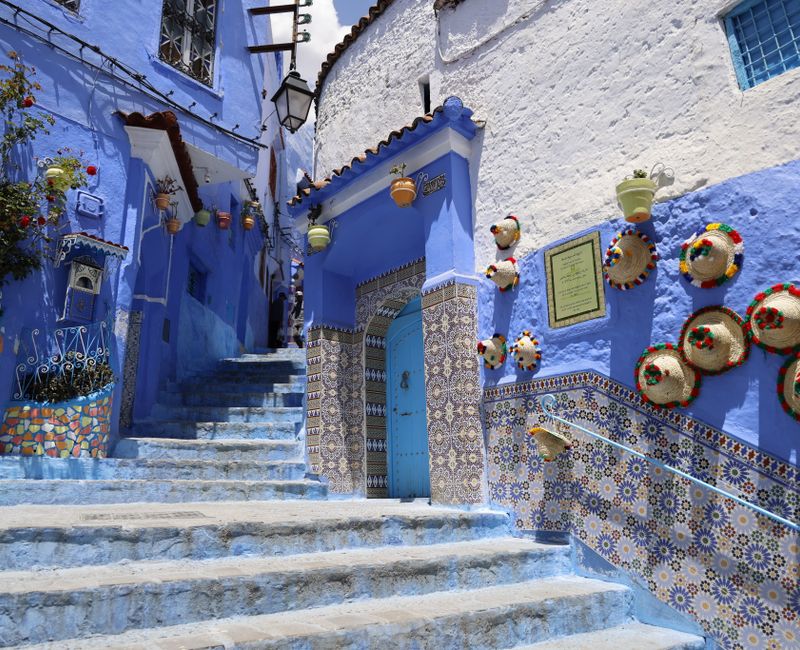 A stunning view of the blue streets of Chefchaouen, Morocco