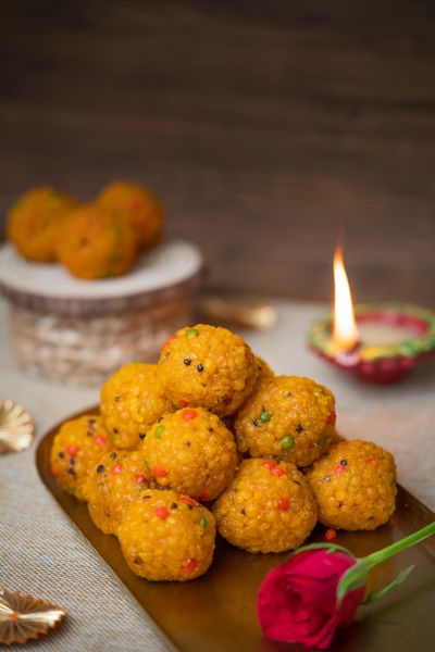 Milk Sweet (Peda) - Round yellow sweets