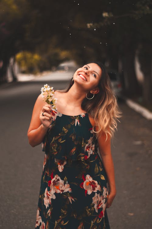 Free Photo of Woman Wearing Floral Dress Stock Photo
