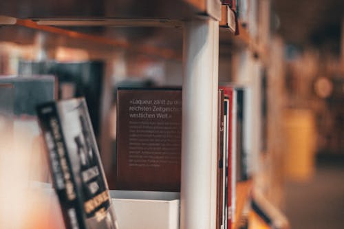 Selective Focus Photography of Books on Shelf