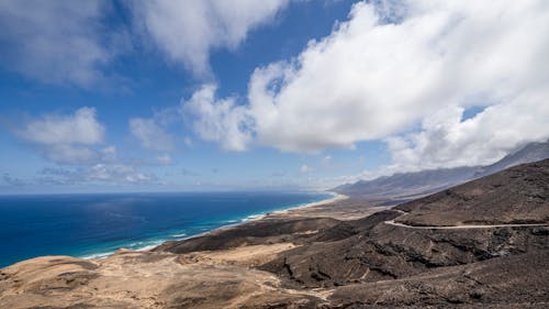 Volcanic Hill on Coast of Canary Islands in Spain