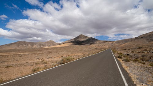 Empty Road Through the Mojave Desert