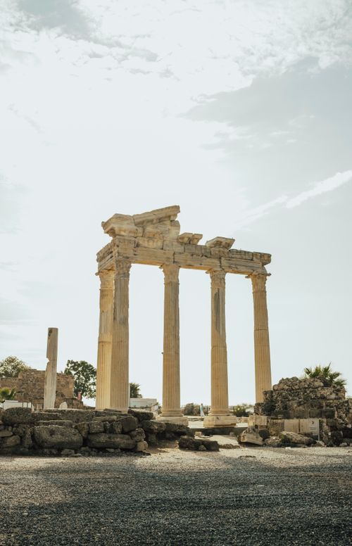Free Ancient ruins of the Temple of Apollo with classical columns under a clear sky. Stock Photo