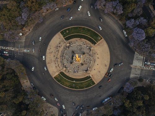Roundabout with Angel of Independence in Mexico City 