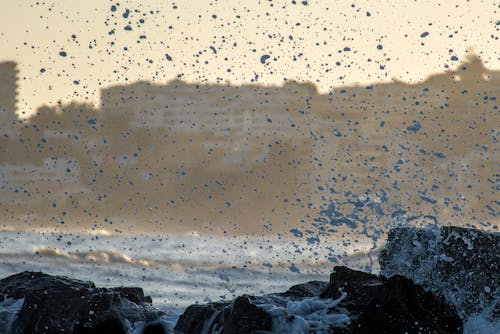 Ilmainen kuvapankkikuva tunnisteilla meren rannalla, pisarat