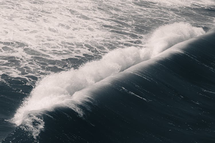 Wave Splashing In Ocean