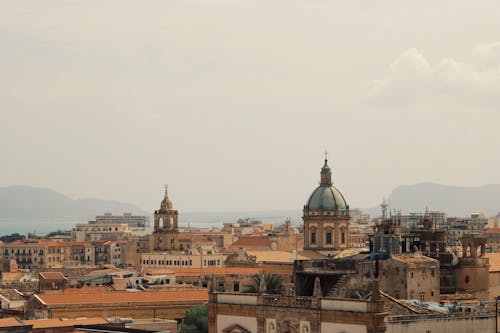 Dome of Palermo Cathedral over Buildings in City