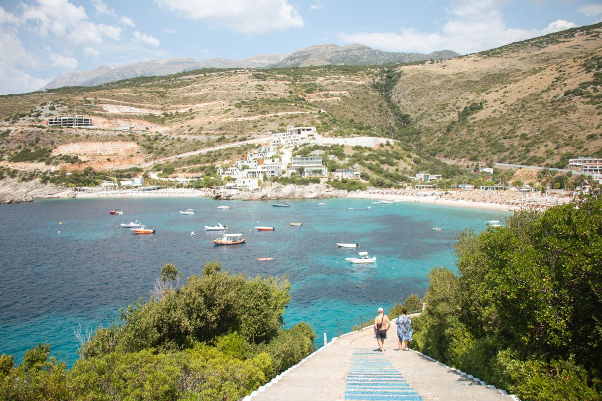 A hill above a bay on the sea coast