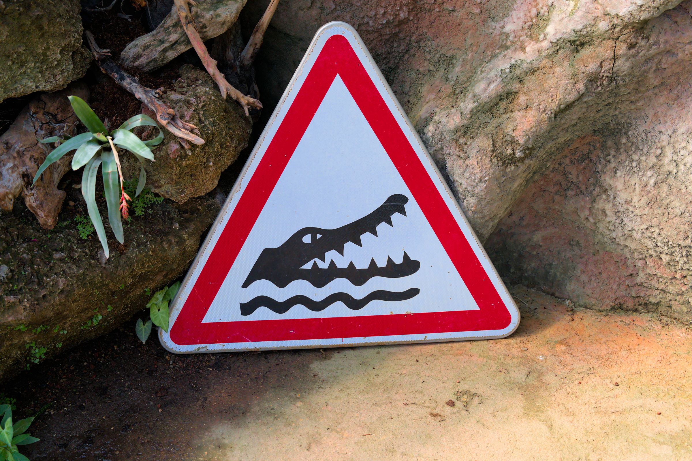 Kakadu waarschuwingsbord krokodillen