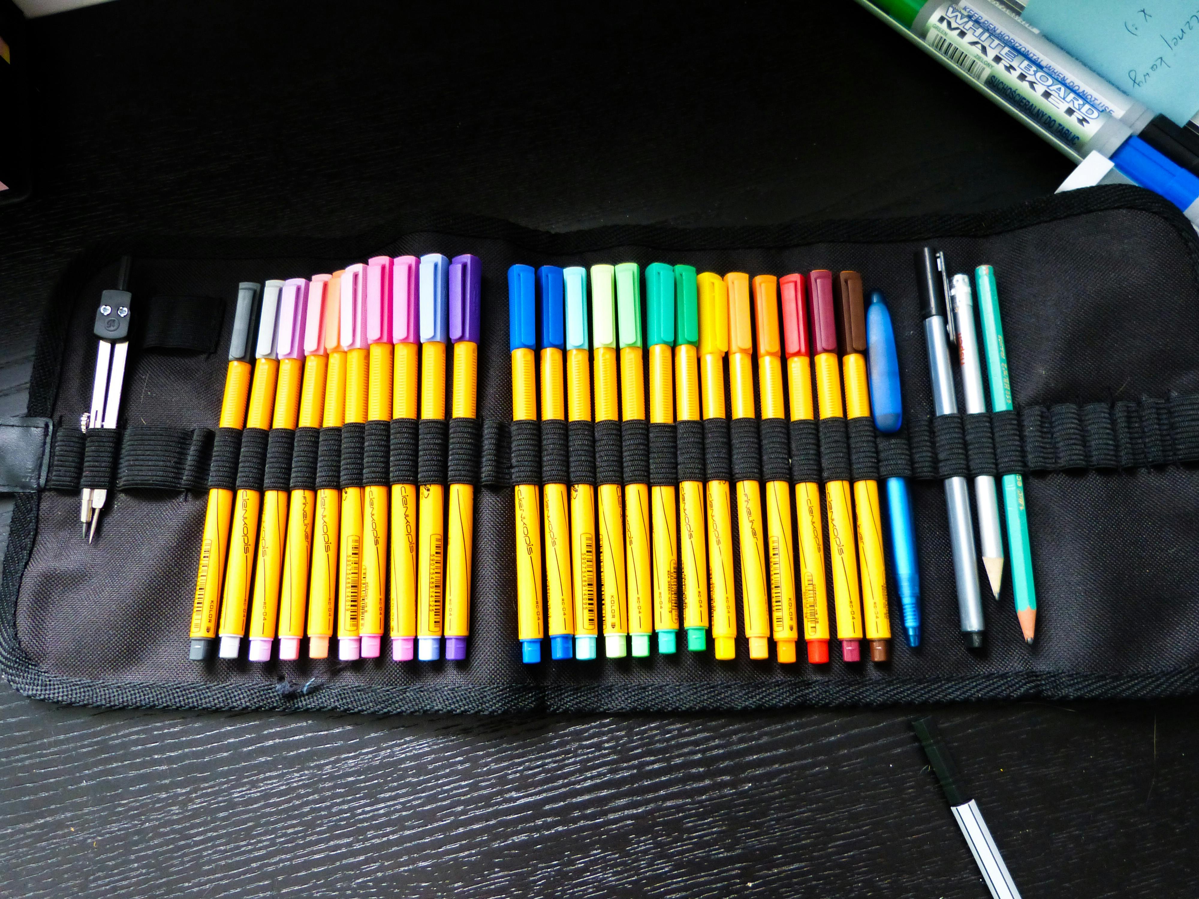 Free stock photo of colour, desk, pencil case