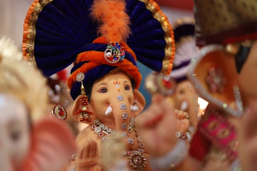Procession of a beautiful idol of lord Ganesha