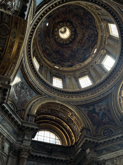 Interior of the Church of SantAgnese in Agone in Rome, Italy