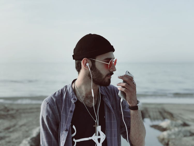 A Man Listening To Music 