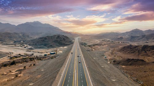 Highway Passing through the Desert 
