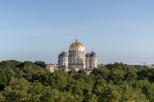 Orthodox Church Among Trees in Riga 