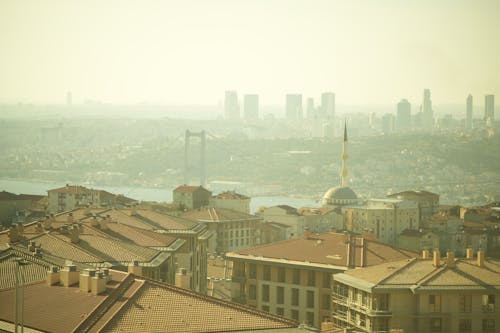 boğaziçi boğazı, çatılar, hava fotoğrafçılığı içeren Ücretsiz stok fotoğraf