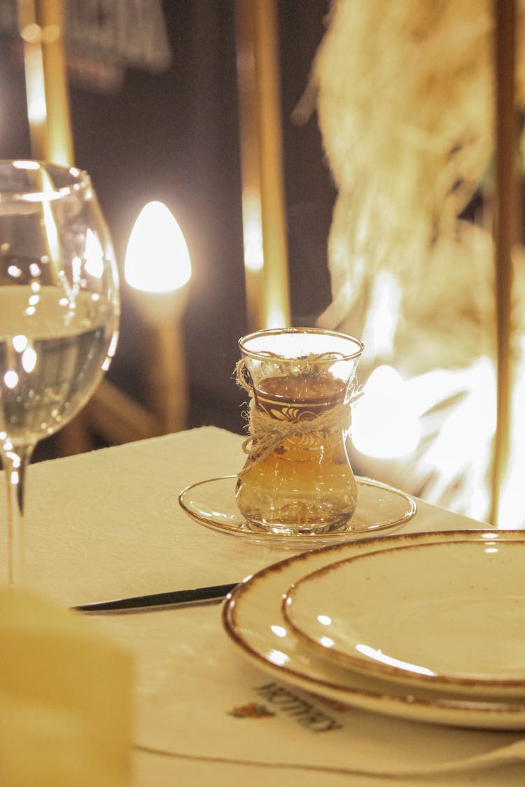 Candle On A Table In A Restaurant