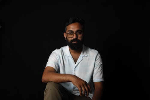 Portrait of Man with a Beard in a Shadow