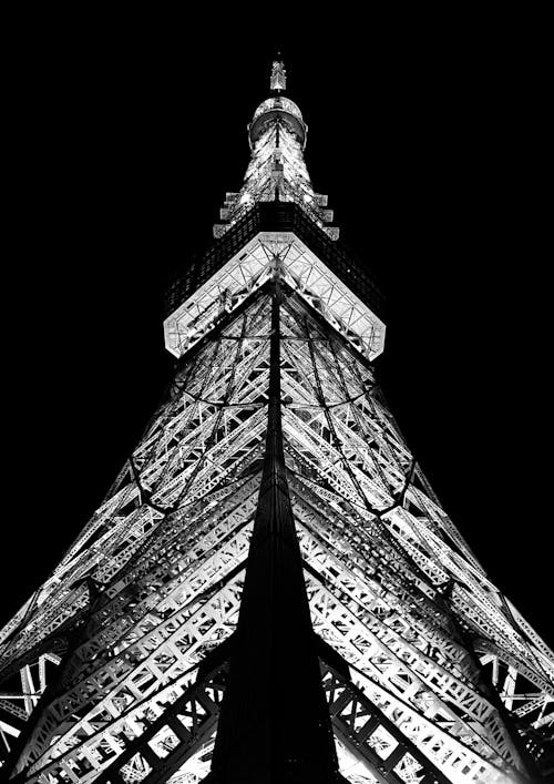 Kostenloses Stock Foto zu beleuchtet, eiffelturm, frankreich
