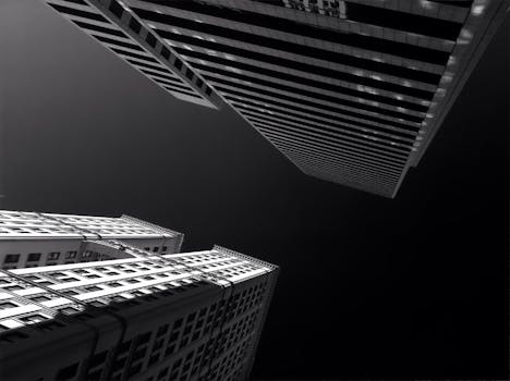 Free stock photo of construction, urban, black and white, apartment building