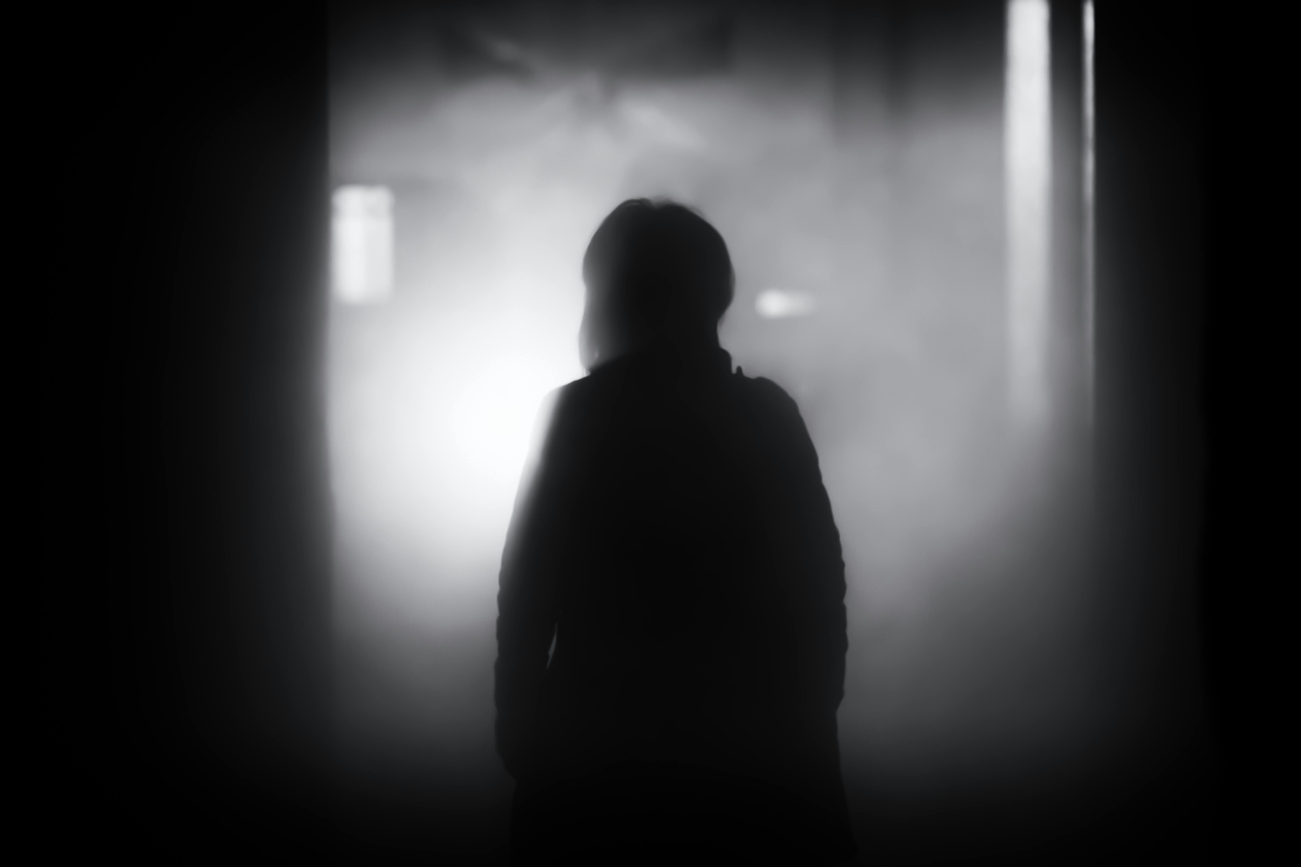 Free stock photo of black and white, black background, fog