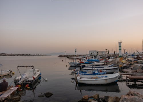 Základová fotografie zdarma na téma čluny, dok, horizont