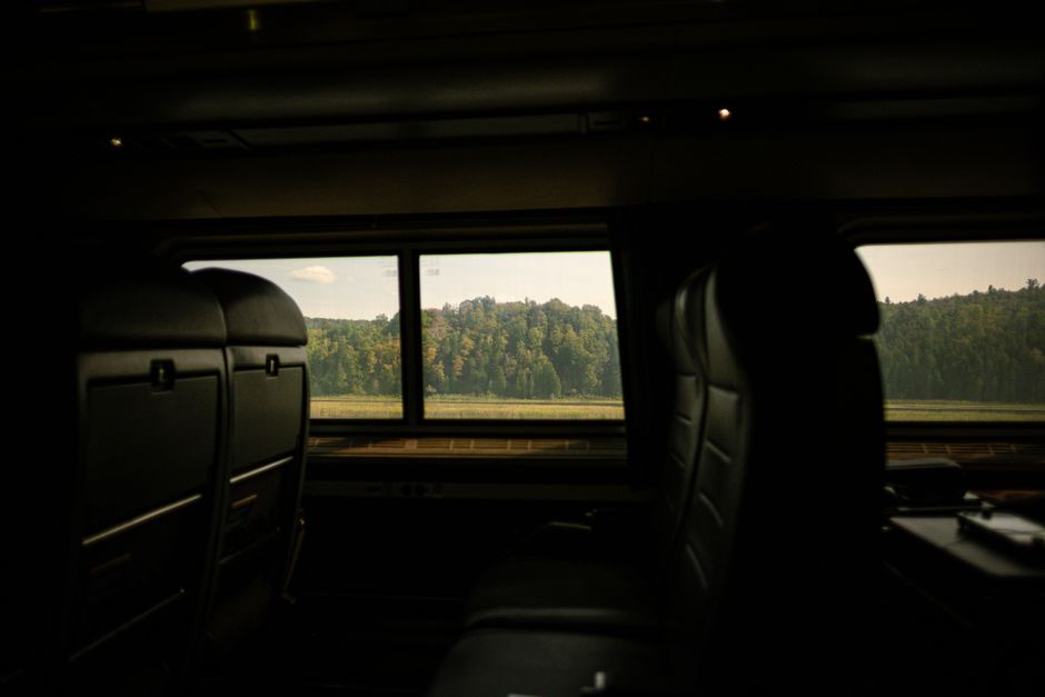 Modern Elron train interior in Estonia