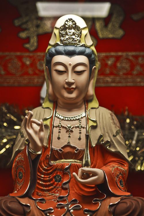 Free Elegant Buddha statue with intricate details in a Thai temple, showcasing religious artistry. Stock Photo