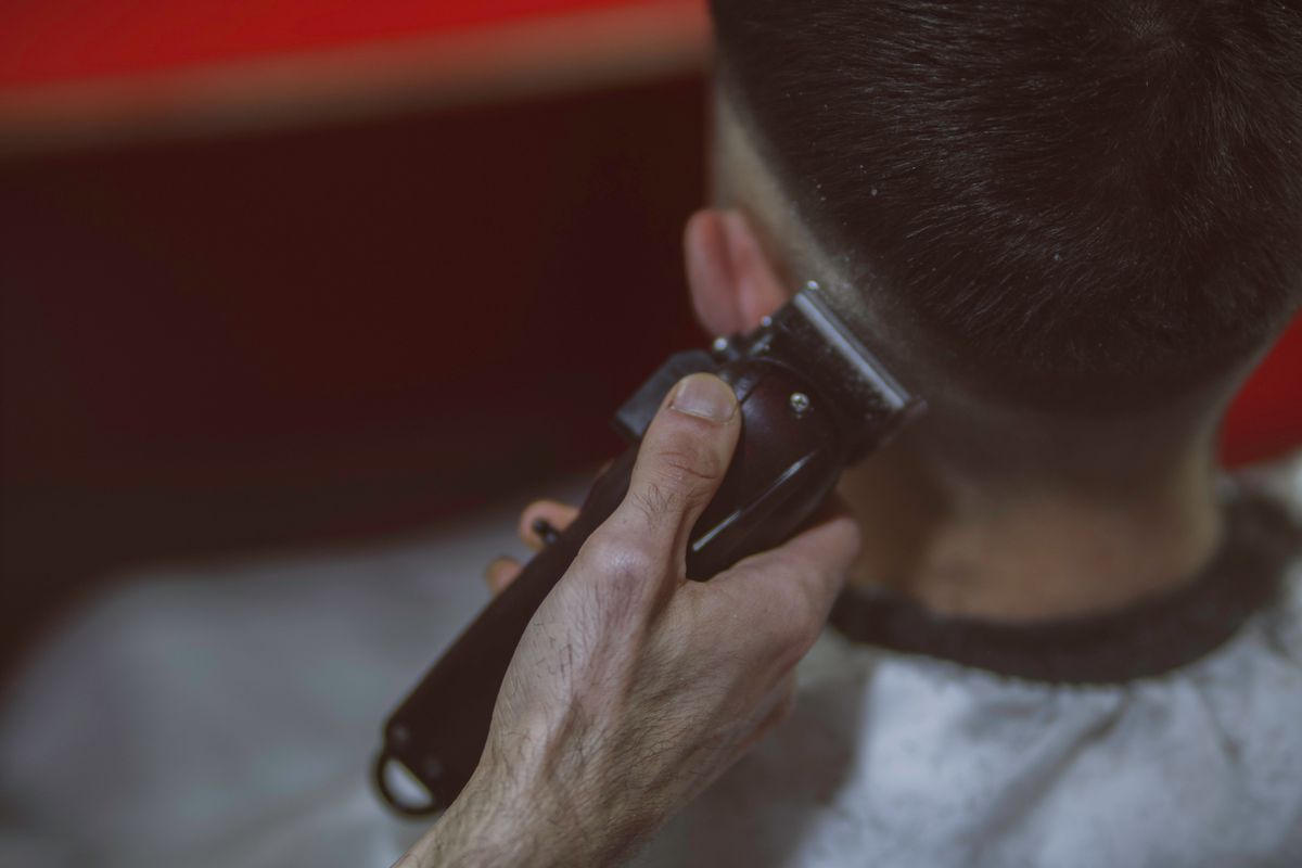 Close-up of a clipper haircut