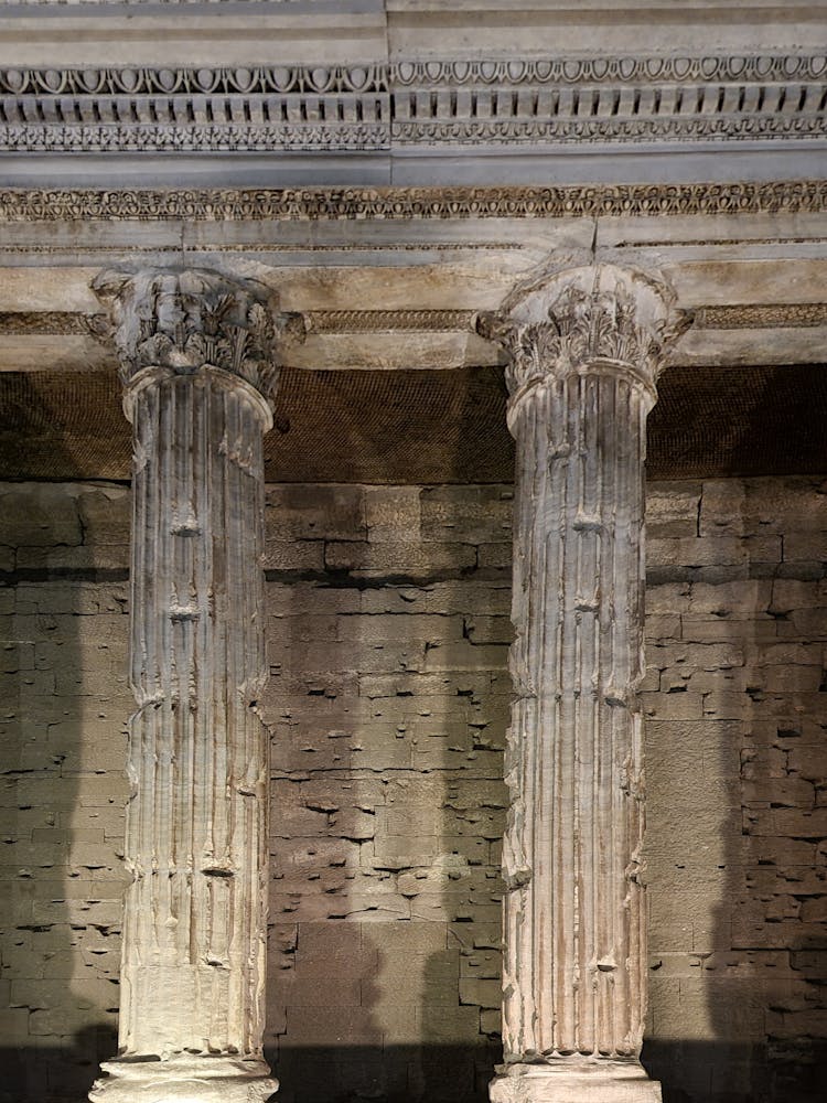 Classic Marble Columns In Temple