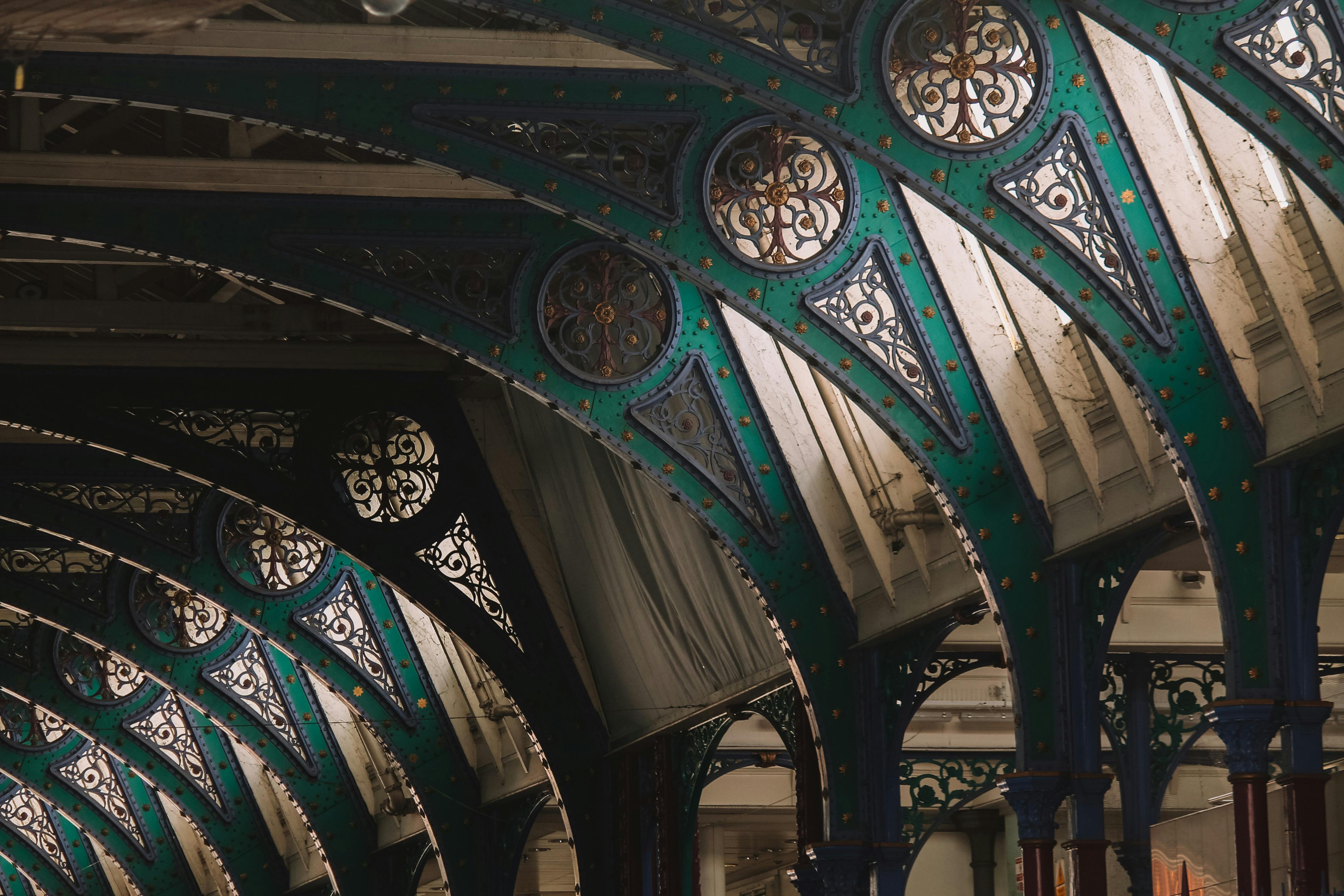 Decorative Ceiling of the Smithfield Market in London, UK