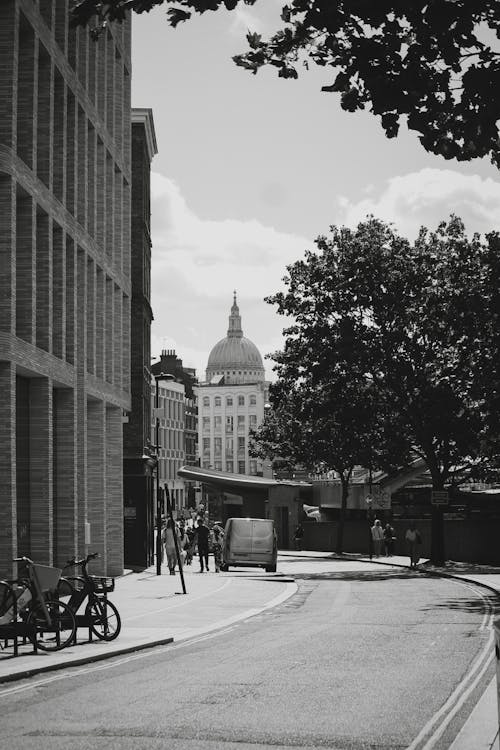 Street Leading to St. Pauls Cathedral in London, UK