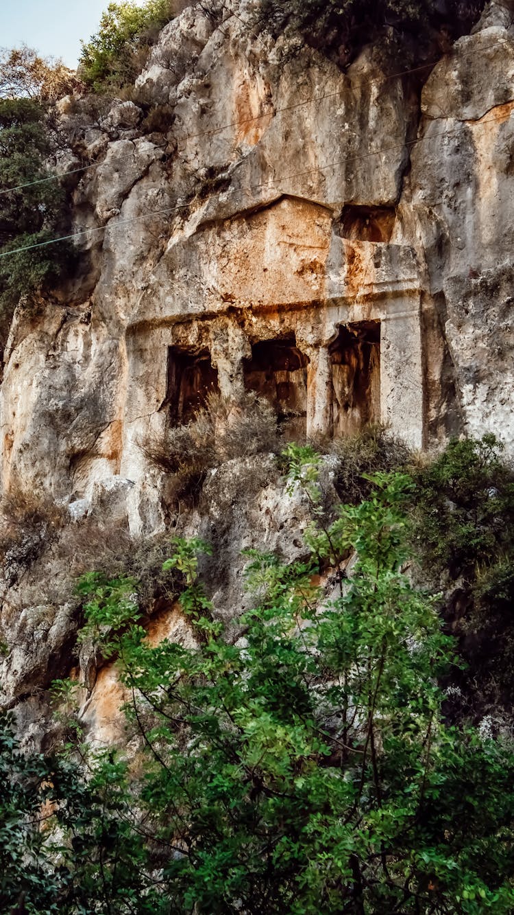 Carving In Barren Rock Wall